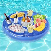 Keaistar Inflatable Pool Bar 2-in-1 Drinks and Snack Holder 8 Holes Pool Floating Drink Holder Party Floating Pool Bar Inflatable for Swimming Pool Beach Party Fun