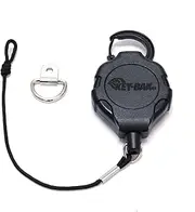 KEY-BAK MIC-BAK CB Radio Retractable Tether, 36" Kevlar Cord, 8" Nylon Attachment Loop, D-Ring Mount Included (0KR3-4A11)
