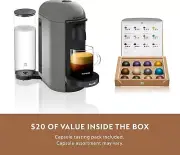 Breville Nespresso Vertuo Plus Coffee & Espresso Machine by De'Longhi Grey New H