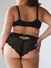 Savage X Fenty Ripple Effect Cheeky Panty with Peek-a-Boo Back Cut-Out 2X Black