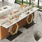 Ultra Long Console Table Scratch-proof Marble Top Accent Foyer Table Entryway AU