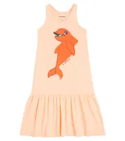 [Mini Rodini] Mini Rodini Dolphin cotton jersey dress Y 4/5 pink