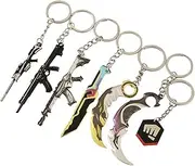 7pcs/set Valorant Melee Reaver Keychain for Men Prime Vandal Model Metal Key Ring Game Peripheral Fans Car Bag Decor Jewelry