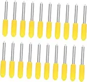LALAFINA 20pcs Lettering Cutters 30 Degree Yellow Rubber Covered Cutting Plotter Blades for Machines