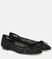[Manolo Blahnik] Manolo Blahnik Verizzo floral lace ballet flats AU 7 black