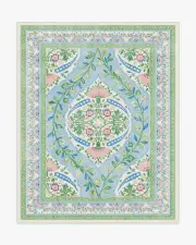 245' x 305' | Machine Washable Runner Rug | Kid & Pet Friendly | Indoor Rug | Mrs. Alice Skye Blue Multicolour Rug | Ruggable