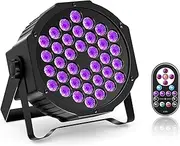 72W UV Black Light 36LED Black Lights with Remote Control 405nm Auto Sound Activated Master-Slave DMX512 for Glow Party DJ Disco Bar Stage Live Show
