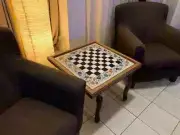 Handmade white Marble Chess Table Top With Chess Pieces Inlay Marble Chess Board