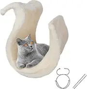 Wireless Cat Hammock, Window Hangings Bed, Fleece Cat Hammock, Cat Hanging Basket, Cat Window Perch, Detachable Metal Frame Kitten Sleeping Bed for Puppy, Kitten, Pets