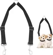 Tangle-Free Double Dog Leash - Adjustable Dual Pet Lead for Walking 2 Dogs (Small Breeds) - No-Tangle Splitter Design for Easy Training & Control (Black)