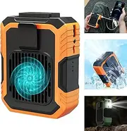 Blue Collar Breeze - Portable Waist Fan With 3 Speeds, Wearable AC, Belt Clip-On Cooling Fan for Outdoors (Orange)
