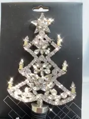 Tahari Crystal Bottle Stopper Wine Cork Xmas Tree Bling Holiday Event Wedding