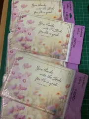 (30) Hallmark Give Thanks Unto The Lord Psalm Floral Blank Cards *FREE US SHIP*