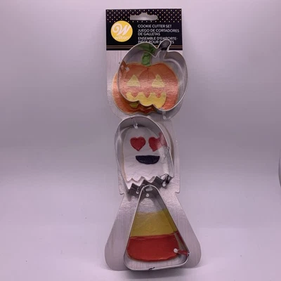 Wilton Halloween Cookie Cutter Set Pumpkin Ghost Candy Corn