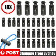 10pcs Black Elastic Adjusting Toggle Spring BUCKLE Rope Cord LOCK Up End Stopper