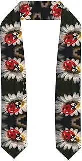[SKKNT] Ladybug Flower Print Graduation Shawl Stole For Academic Commencements Honor Sash Congratulations Gift