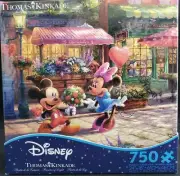 Thomas Kinkade Mickey and Minnie Sweetheart Cafe 750 Piece Ceaco Puzzle