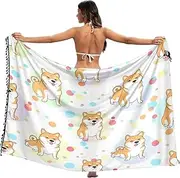 [RPLIFE] Cute Dogs Playful Poses Sarong Cover Up, Summer Pool Sarongs for Women, Large, Cute Dogs Playful Poses, Medium