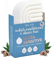 Kitsch 2-in-1 Ultra Sensitive Conditioner Bar & Shave Soap for Sensitive Scalp & Skin – Moisturizing & Anti-Irritation Bar Soap - Scent Free, 5 Ingredients Only - Made in USA - 2.7oz