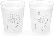 xo, Fetti Bachelorette Party Decorations Ring Finger Reusable Cups - 16 Frost Flex Cups | Rose Gold Bridal Shower Gift, Bridesmaid Favors