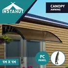 Instahut Window Door Awning 1mx1m Brown Board Hollow Panel Plastic Frame