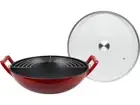 Cast Iron Wok Pan BUCCAN HAMERSLEY 14" Red