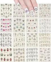 allydrew 71222 Water Slide Decals (15 Sheets) Nail Art, Black & White Mosaic