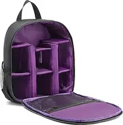 LEEMASING Digital DSLR Camera Waterproof Sling Backpack Shoulder Bag For Women And Men Teenagers (Purple)