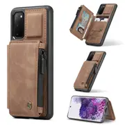 CaseMe Shockproof Samsung Galaxy Note10 Leather Case Cover Note 10 [Brown]