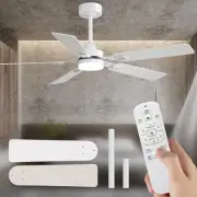 Iceifan White 52 Inch Ceiling Fans with Lights and Remote Control,Reversible ...