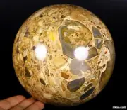 Lfeisized 6.7" Mexican Poppy Jasper Sphere, Crystal Ball, Healing