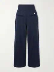 [COURREGES] COURREGES - Interlock Appliquéd Jersey Wide-leg Track Pants - Blue - small small Blue