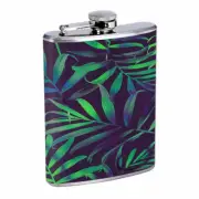Palm Leaf Em3 Flask 8oz Stainless Steel Hip Drinking Whiskey