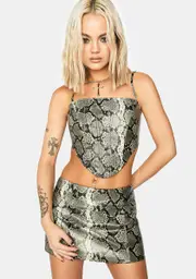 [Jagger & Stone] Zion Snakeskin Mini Skirt