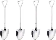 Tea Spoon Dessert Spoons 4PCS Creative Coffee Spoon for Ice Cream Dessert Scoop Tableware Cutlery Set Shovel Spoons Stainless Steel Teaspoons 4pcs Pointed-Silver