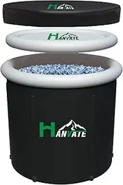 hanvate Large Ice Bath Tub Outdoor for Recovery, Cold Plunge Chiller for Athletes Cold Water Therapy, Easy Install Portable Ice Bath Plunge Pool with 2-Dustproof Cover for Ice Bath/Soaking/Spa