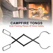 26 Inch Campfire Tongs Log Grabber Firewood Fire Pit Tool Camping Fireplace,