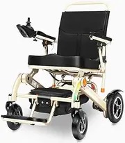 MSXBMSY Lightweight foldable electric wheelchair old man, disabled older electricity to help the front step, easy to fold, can go to the plane, durable high-decker