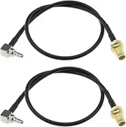 ECSiNG 2PCS CRC9 to SMA Antenna Extension Cable RG174 Coaxial Pigtail Cable Low Loss SMA Female to CRC9 Male Right Angle Cable for 2G 3G 4G Modems Hotspots 30cm