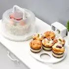 to Cake Box Buckle Cake Box Cake Carrier with Lid Handle for 10 Cakes 7 Cupcakes