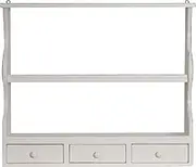 Country -Style Solid Lime Wood Antiqued White Finish W79xDP18xH68 cm Sized China Hutch Made in Italy