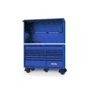 SP Tools 59" USA Sumo Series Roller Cabinet & Power Top Hutch Combo - Blue/Black
