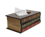 Vintage Style Wooden Antique Book Tissue Holder Dispenser Classic Home Décor New