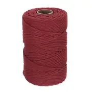 5mm x 164 Yard Wine Red Natural Cotton Macrame Rope, Single Strands