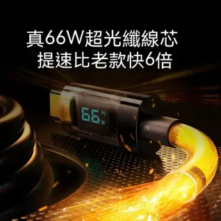 超級快充6A type-c數據線快充線 透明數顯100W 適用華為小米蘋果PD充電器線