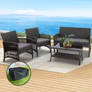 4 Piece Harp Table & Chairs Set - Grey
