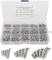 500pcs M2 M3 M4 304 Stainless Steel Pan Flat Head Self-Tapping Screws Assorted Kit