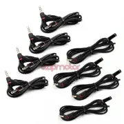 4X 3.5MM AUX M/M RIGHT-ANGLE + M/F EXTENSION AUDIO CABLE BLACK MOTO X HTC ONE M8