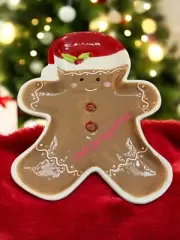 Gingerbread Santa Bakery Cookie Spoon Rest Christmas Bakery Decor 9” Mistletoe