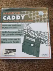 Hammock Caddy Storage Holder for Hammocks Green Canvas Hook & Loop Straps Phones
